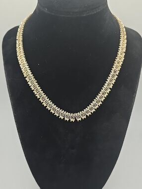 Mexican 925 Sterling Silver Key Pattern Women's Necklace